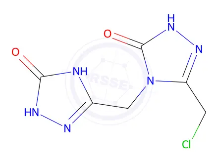 Chemical structure of 3-(chloromethyl)-4-((5-oxo-4,5-dihydro-1H-1,2,4-triazol-3-yl)methyl)-1H-1,2,4-triazol-5(4H)-one