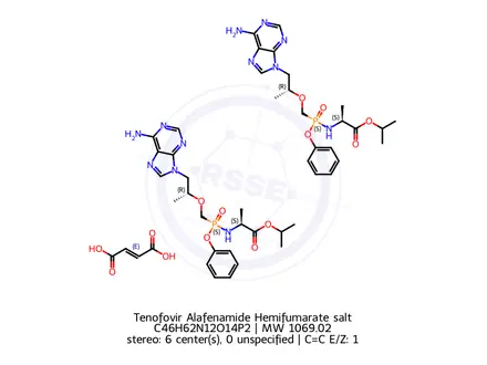 Chemical structure of Tenofovir Alafenamide Hemifumarate salt