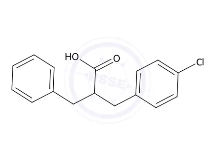 Chemical structure of 2-Benzyl-3-(4-chlorophenyl)propanoic acid