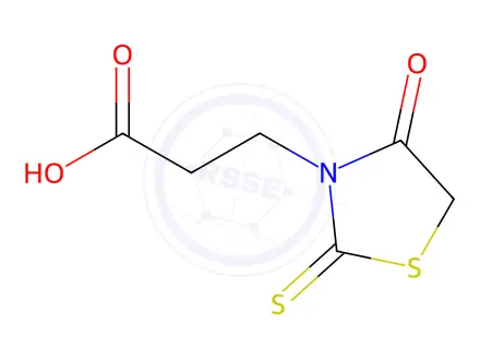Chemical structure of 3-(4-Oxo-2-sulfanylidene-1,3-thiazolidin-3-yl)propanoic Acid