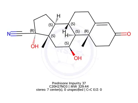 Chemical structure of (8S,9S,10R,11S,13S,14S,17R)-11,17-dihydroxy-10,13-dimethyl-3-oxo-2,3,6,7,8,9,10,11,12,13,14,15,16,17-tetradecahydro-1H-cyclopenta[a]phenanthrene-17-carbonitrile