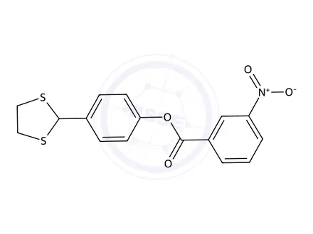 Chemical structure of 4-(1,3-Dithiolan-2-yl)phenyl 3-nitrobenzenecarboxylate