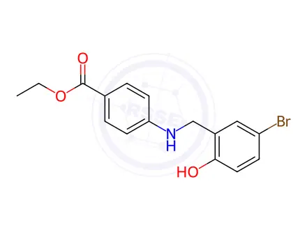 Chemical structure of Ethyl 4-((5-bromo-2-hydroxybenzyl)amino)benzoate