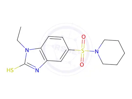 Chemical structure of 1-Ethyl-5-(piperidine-1-sulfonyl)-1h-1,3-benzodiazole-2-thiol