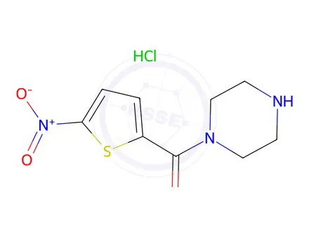 Chemical structure of 1-(5-Nitrothiophene-2-carbonyl)piperazine hydrochloride