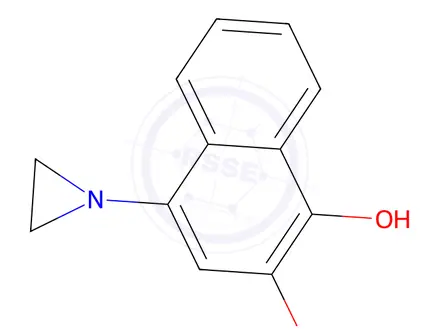 Chemical structure of 1,2-Naphthalenediol, 4-(1-aziridinyl)-(6CI)