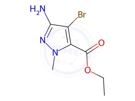 Chemical structure of Ethyl 3-amino-4-bromo-1-methyl-1H-pyrazole-5-carboxylate