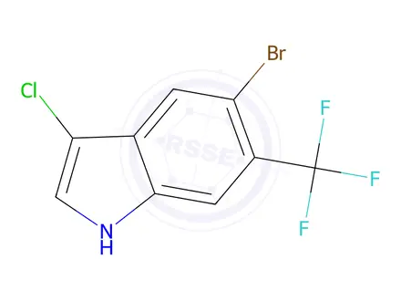 Chemical structure of 5-Bromo-3-chloro-6-(trifluoromethyl)-1H-indole