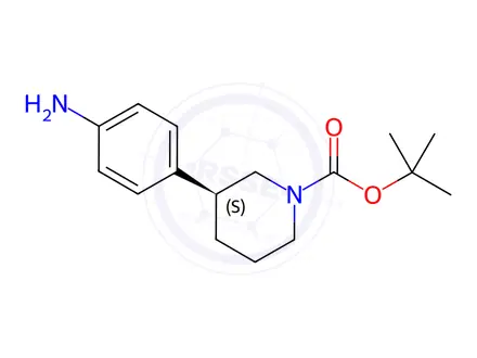 Chemical structure of tert-Butyl (S)-3-(4-aminophenyl)piperidine-1-carboxylate