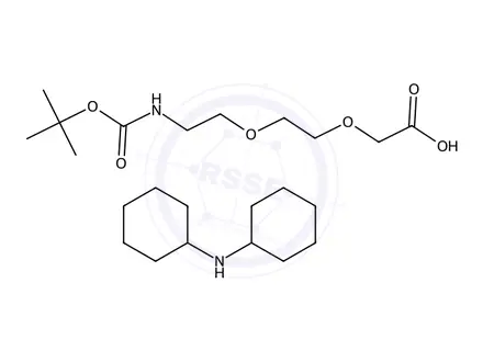 Chemical structure of (2-[2-(Boc-amino)ethoxy]ethoxy)acetic acid dicyclohexylamine salt