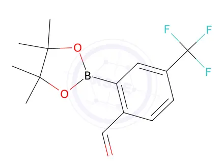 Chemical structure of 2-(4,4,5,5-Tetramethyl-1,3,2-dioxaborolan-2-yl)-4-(trifluoromethyl)benzaldehyde