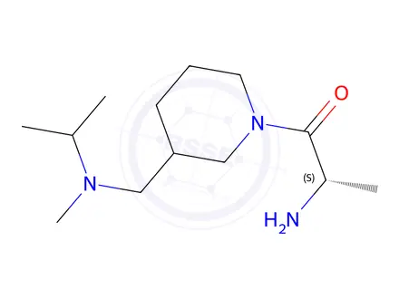 Chemical structure of (2S)-2-Amino-1-(3-((isopropyl(methyl)amino)methyl)piperidin-1-yl)propan-1-one