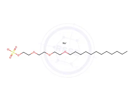Chemical structure of Sodium lauryl trioxyethylene sulfate