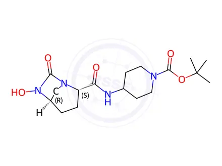 Chemical structure of (2S,5R)-2-carbamoyl-7-oxo-1,6-diazabicyclo[3.2.1]octan-6-yl sulfate