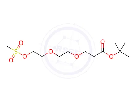 Chemical structure of 4,7,10-Trioxa-11-thiadodecanoic acid, 1,1-dimethylethyl ester, 11,11-dioxide