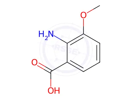 Chemical structure of 2-amino-3-methoxybenzoic acid
