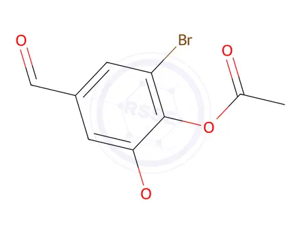 Chemical structure of 2-Bromo-4-formyl-6-methoxyphenyl acetate