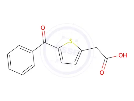 Chemical structure of 2-(5-Benzoylthiophen-2-yl)acetic acid