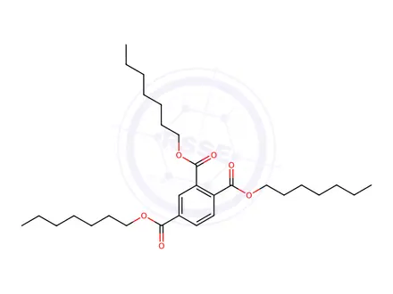 Chemical structure of triheptyl benzene-1,2,4-tricarboxylate
