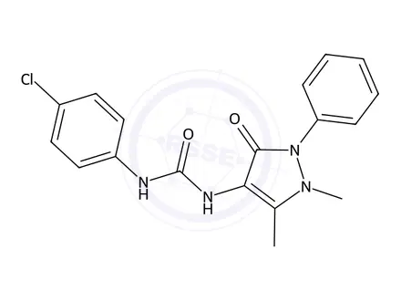 Chemical structure of 1-(4-Chlorophenyl)-3-(1,5-dimethyl-3-oxo-2-phenyl-2,3-dihydro-1H-pyrazol-4-yl)urea