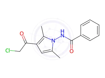 Chemical structure of n-[3-(2-chloroacetyl)-2,5-dimethyl-1h-pyrrol-1-yl]benzamide