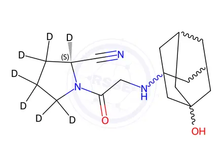 Chemical structure of Vildagliptin-d7