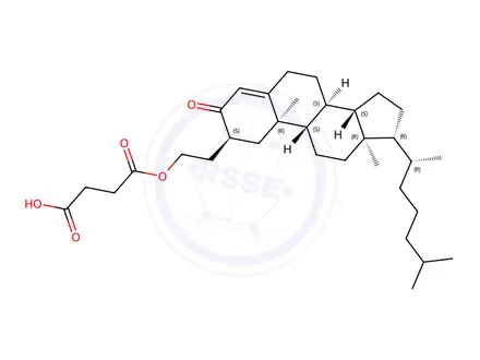 Chemical structure of 7-(3-oxocholest-4-en-2-yl)-5-oxa-4-oxoheptanoic acid