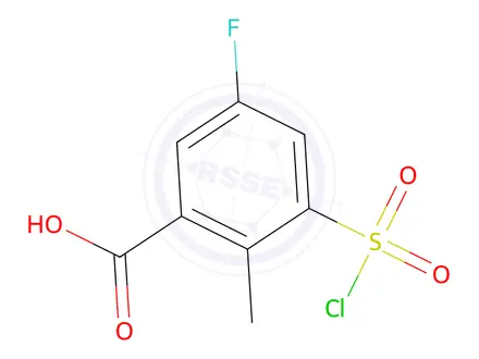 Chemical structure of 3-(Chlorosulfonyl)-5-fluoro-2-methylbenzoic acid