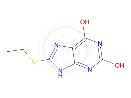Chemical structure of 8-(Ethylthio)-1H-purine-2,6(3H,7H)-dione