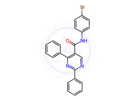 Chemical structure of N-(4-bromophenyl)-2,4-diphenylpyrimidine-5-carboxamide