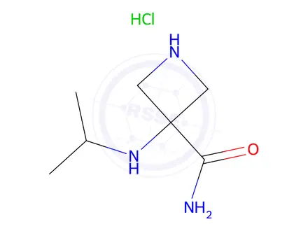 Chemical structure of 3-(Isopropylamino)azetidine-3-carboxamide hydrochloride