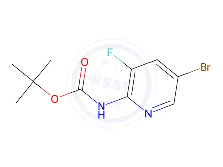 Chemical structure of tert-Butyl (5-bromo-3-fluoropyridin-2-yl)carbamate
