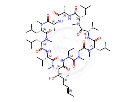 Chemical structure of Ciclosporin Impurity 5(Ciclosporin E)