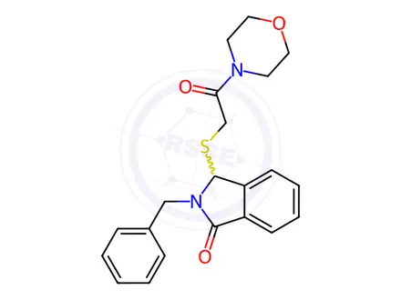 Chemical structure of 2-benzyl-3-[(2-morpholino-2-oxoethyl)sulfanyl]-1-isoindolinone