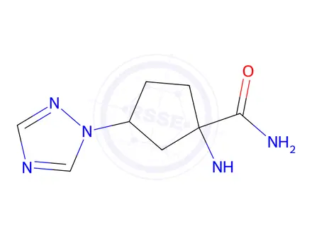 Chemical structure of 1-(Ethylamino)-3-(1h-1,2,4-triazol-1-yl)cyclopentane-1-carboxamide