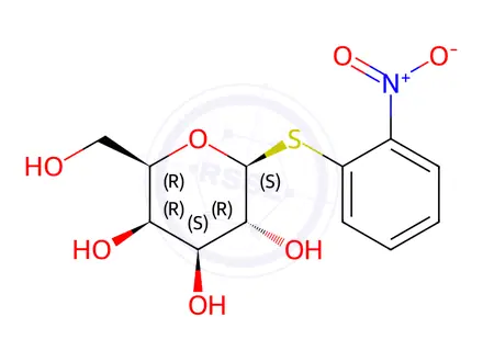 Chemical structure of 2-Nitrophenyl-1-thio-β-D-galactopyranoside