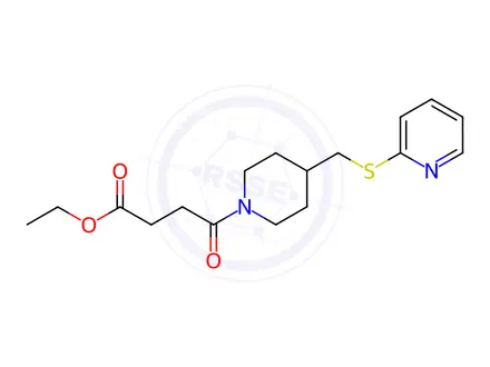 Chemical structure of Ethyl 4-oxo-4-(4-((pyridin-2-ylthio)methyl)piperidin-1-yl)butanoate