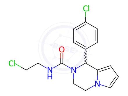 Chemical structure of N-(2-Chloroethyl)-1-(4-chlorophenyl)-3,4-dihydropyrrolo[1,2-a]pyrazine-2(1H)-carboxamide