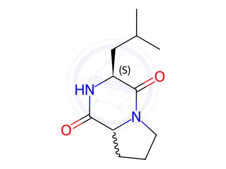 Chemical structure of (3S)-3-Isobutylhexahydropyrrolo[1,2-a]pyrazine-1,4-dione