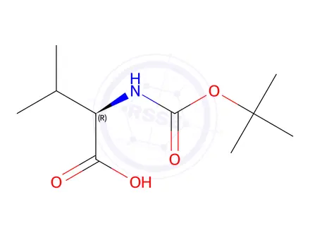 Chemical structure of 2-(tert-Butoxycarbonylamino)-3-methylbutanoic Acid