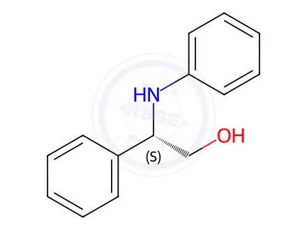 Chemical structure of (2S)-2-phenyl-2-(phenylamino)ethan-1-ol