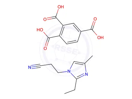 Chemical structure of benzene-1,2,4-tricarboxylic acid, compound with 2-ethyl-4-methyl-1H-imidazole-1-propiononitrile