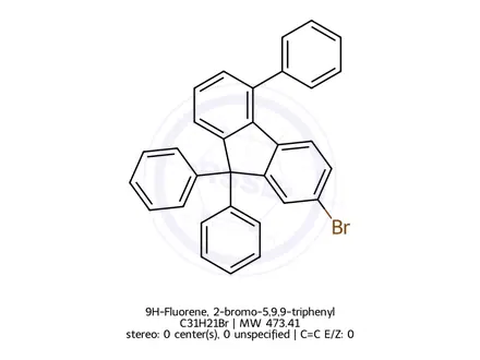 Chemical structure of 9H-Fluorene, 2-bromo-5,9,9-triphenyl-