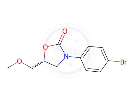 Chemical structure of 2-Oxazolidinone, 3-(4-bromophenyl)-5-(methoxymethyl)-