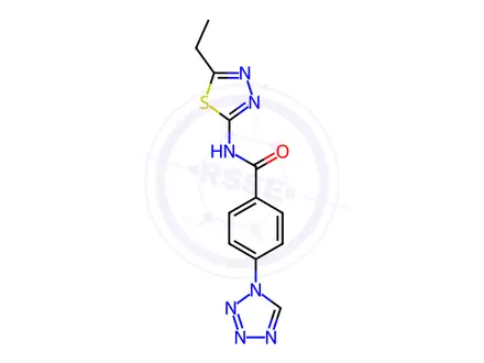 Chemical structure of N-(5-Ethyl-1,3,4-thiadiazol-2-yl)-4-(1H-tetrazol-1-yl)benzamide