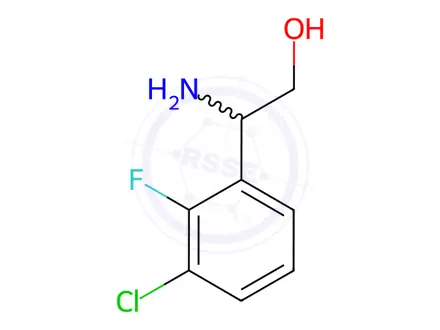Chemical structure of 2-Amino-2-(3-chloro-2-fluorophenyl)ethan-1-ol