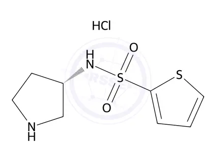 Chemical structure of (S)-N-(Pyrrolidin-3-yl)thiophene-2-sulfonamide hydrochloride