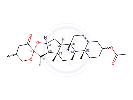 Chemical structure of 23-Oxospirostan-3-yl acetate