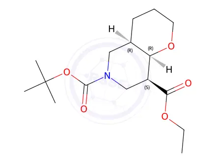 Chemical structure of Racemic-(4aR,8S,8aR)-6-tert-butyl 8-ethyl hexahydro-2H-pyrano[3,2-c]pyridine-6,8(7H)-dicarboxylate