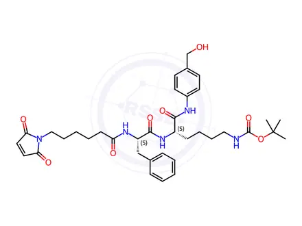 Chemical structure of Mc-Phe-Lys(Boc)-PAB